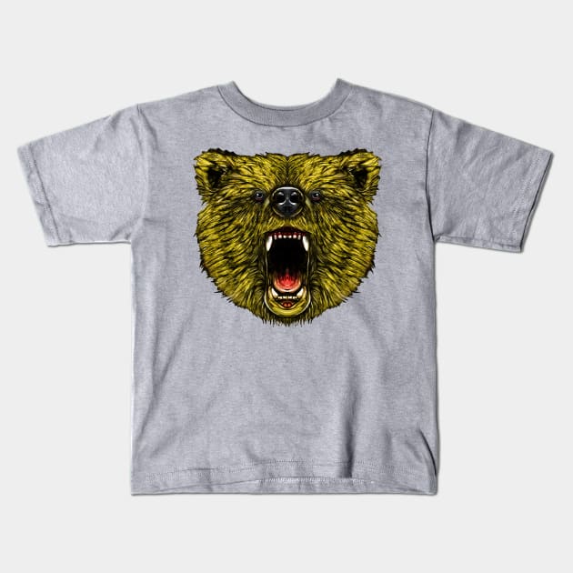 Bear Kids T-Shirt by fakeface